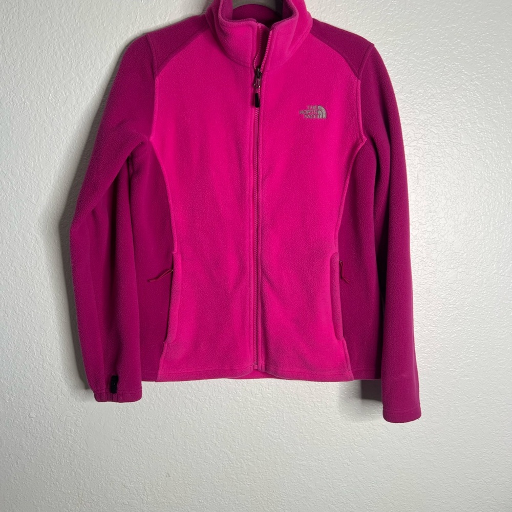 The North Face Hot Pink Zip Up Fleece Sweatshirt Size Medium
